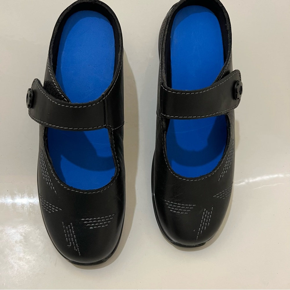 Drew Juniper Black Leather‎ Mary Jane Mule Size 7.5N